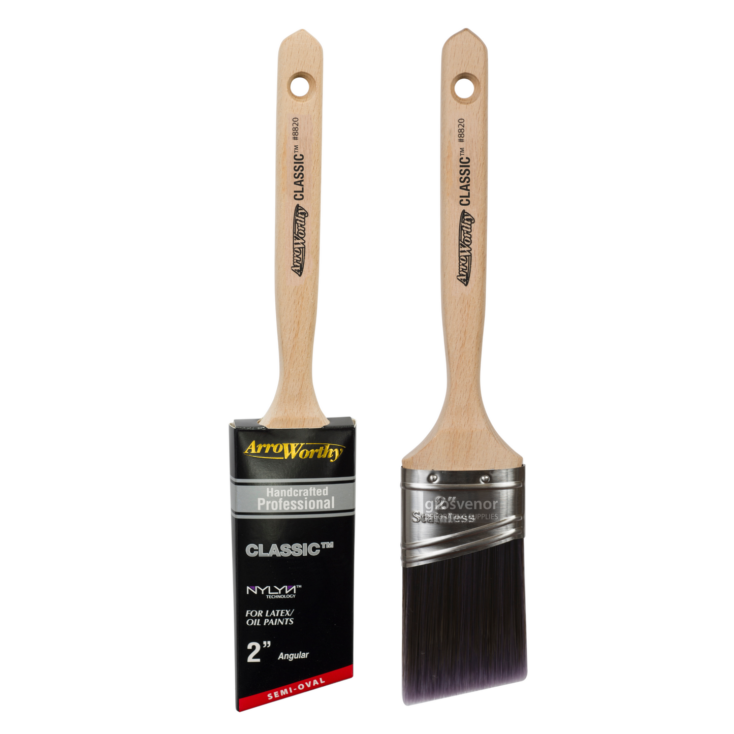 Arroworthy Classic Semi-Oval Angled Long Handle Paint Brush 2"