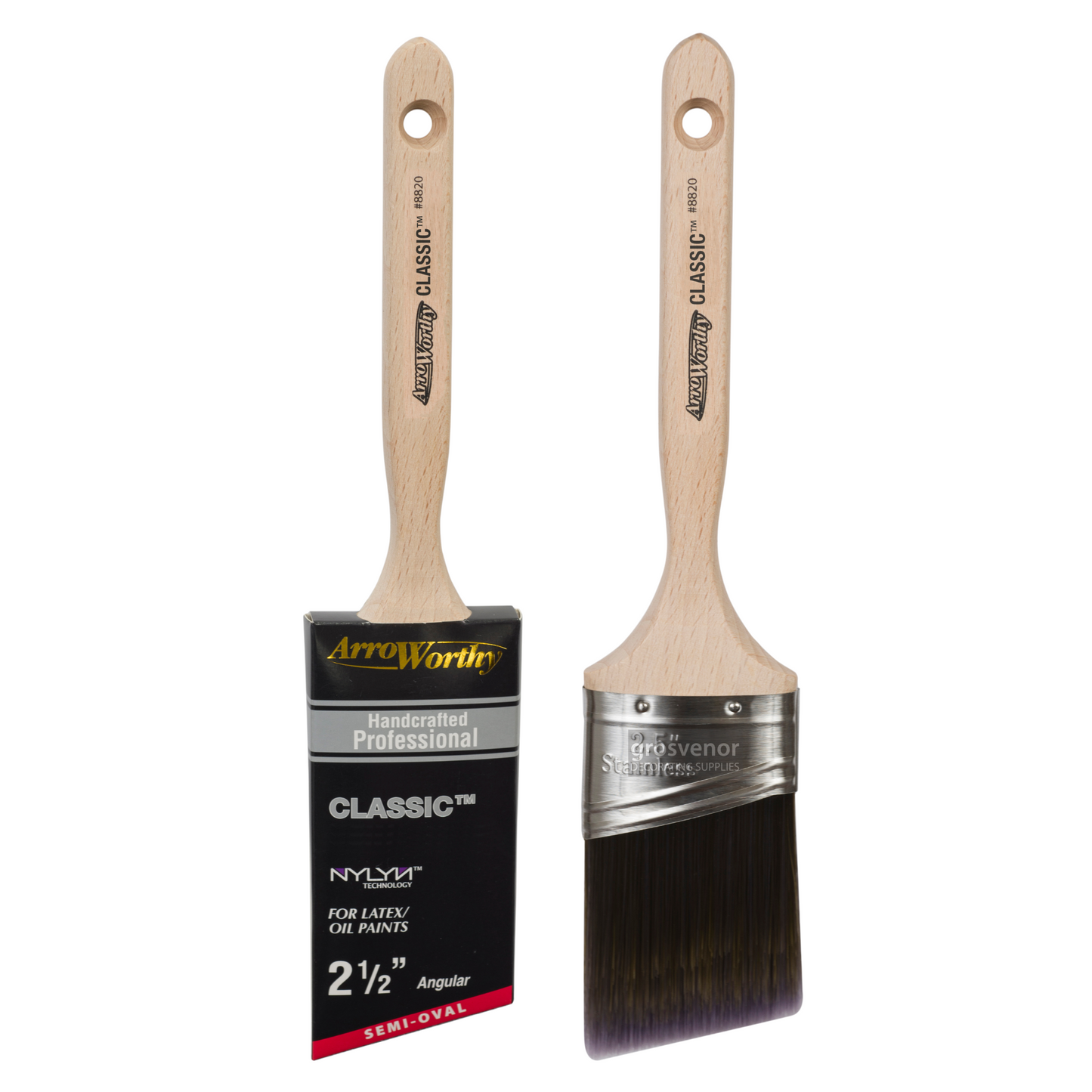 Arroworthy Classic Semi-Oval Angled Long Handle Paint Brush 2.5"