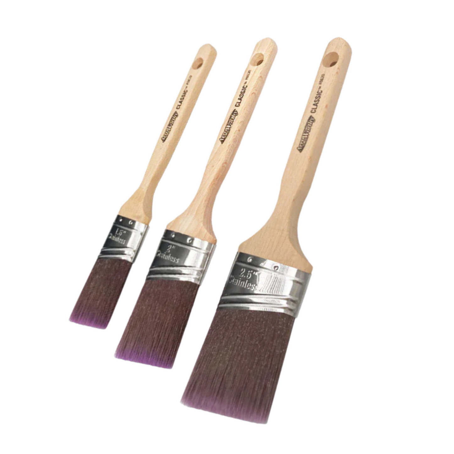 Arroworthy Classic Semi-Oval Angled Long Handle Brushes Box Set 3 Pack