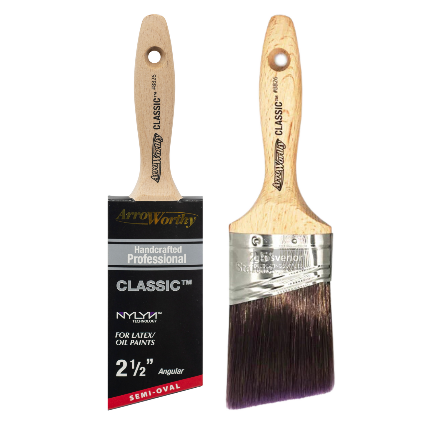 Arroworthy Classic Semi-Oval Angled Beavertail Paint Brush 2.5"