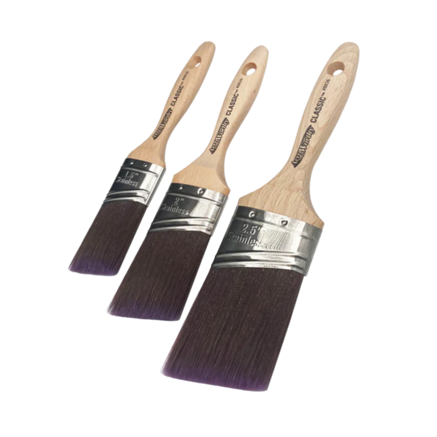 Arroworthy Classic Semi-Oval Angled Beavertail Brushes Box Set 3 Pack