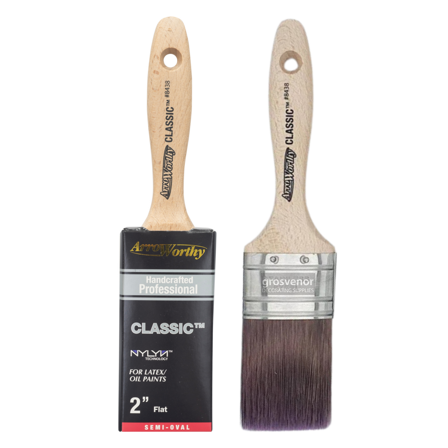 Arroworthy Classic Semi-Oval Straight Beavertail Paint Brush 2"