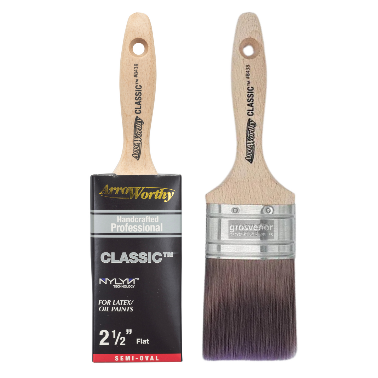 Arroworthy Classic Semi-Oval Straight Beavertail Paint Brush 2.5"