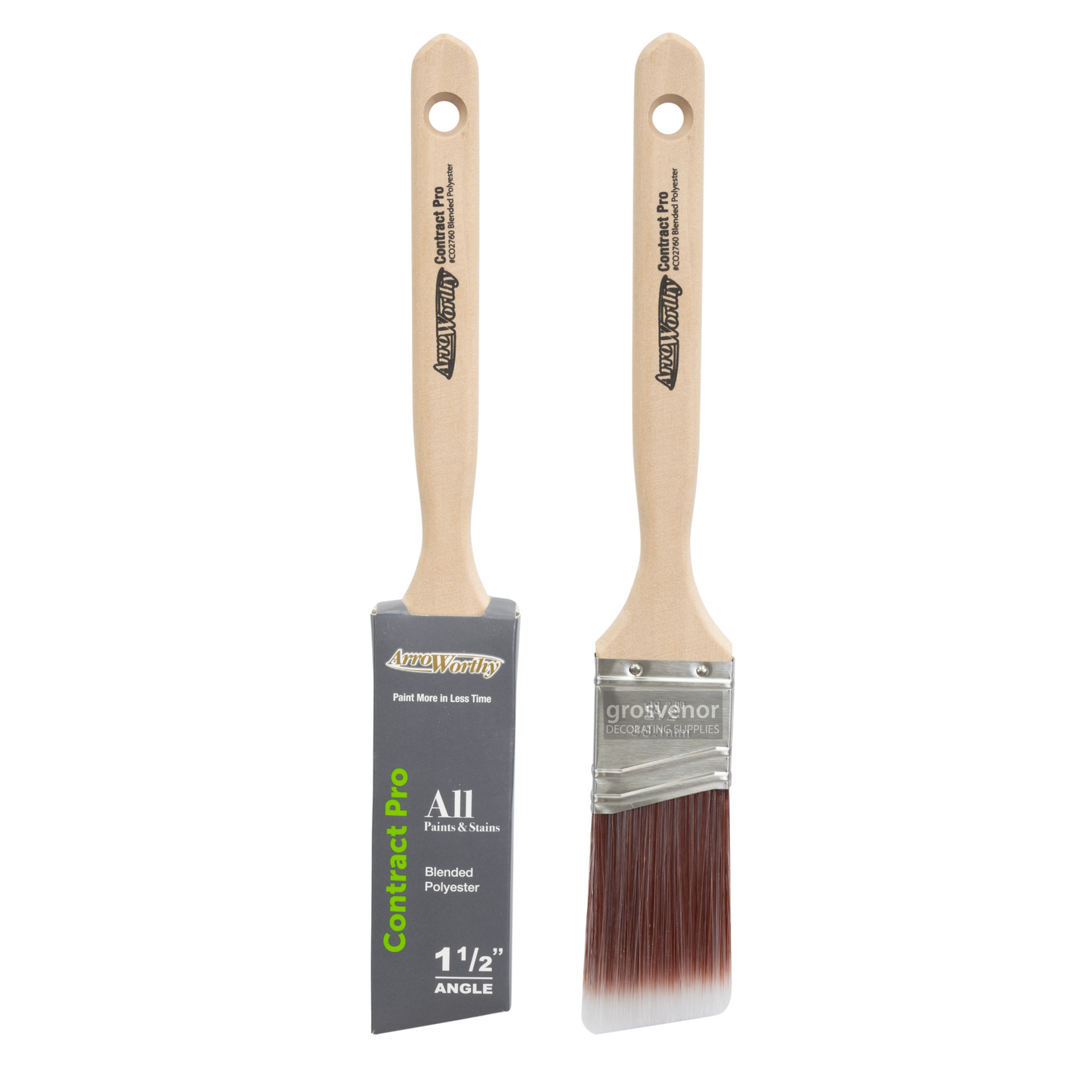 Pinceau coudé à long manche Arroworthy Contract Pro 38 mm
