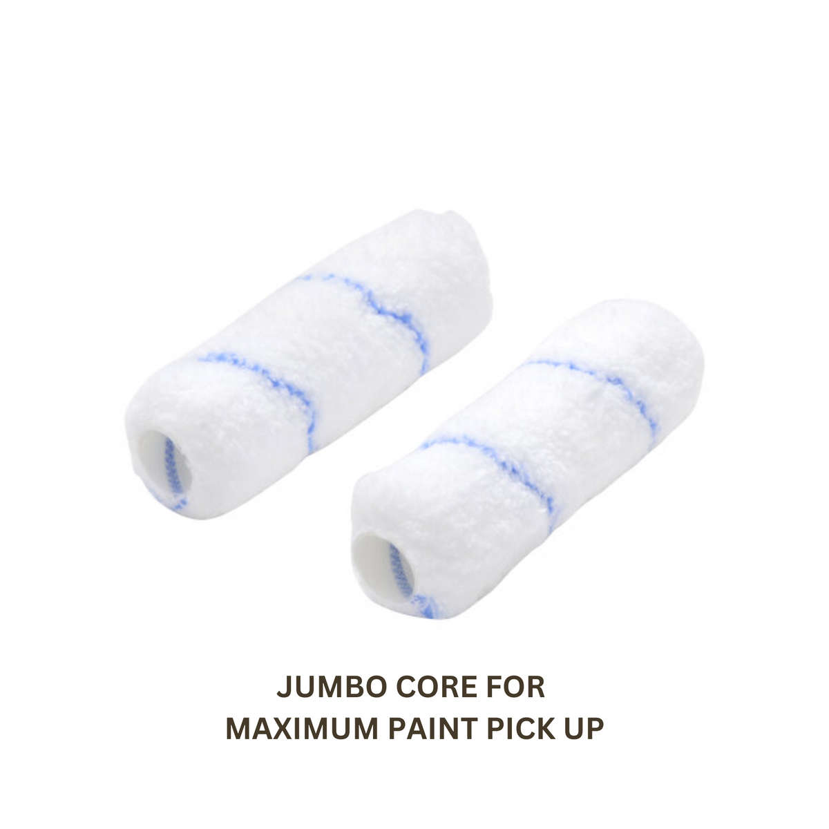 Arroworthy Microfibre Blue Stripe Jumbo Mini Rollers Long Pile 4" (2 Pack)