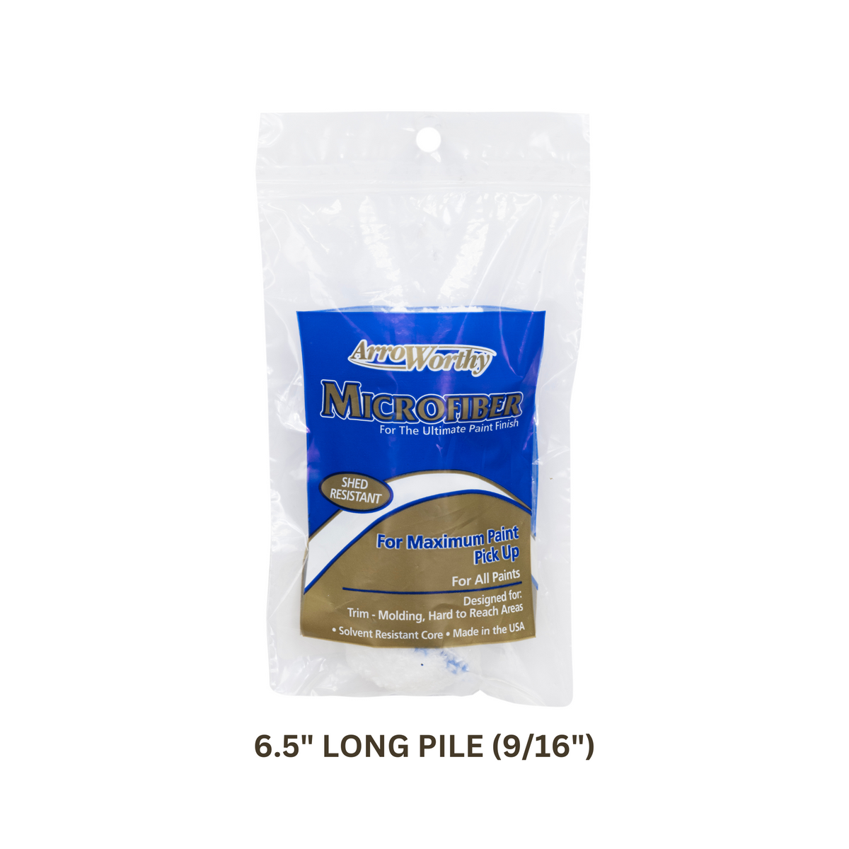 Arroworthy Microfibre Blue Stripe Jumbo Mini Rollers Long Pile 6.5" (2 Pack)