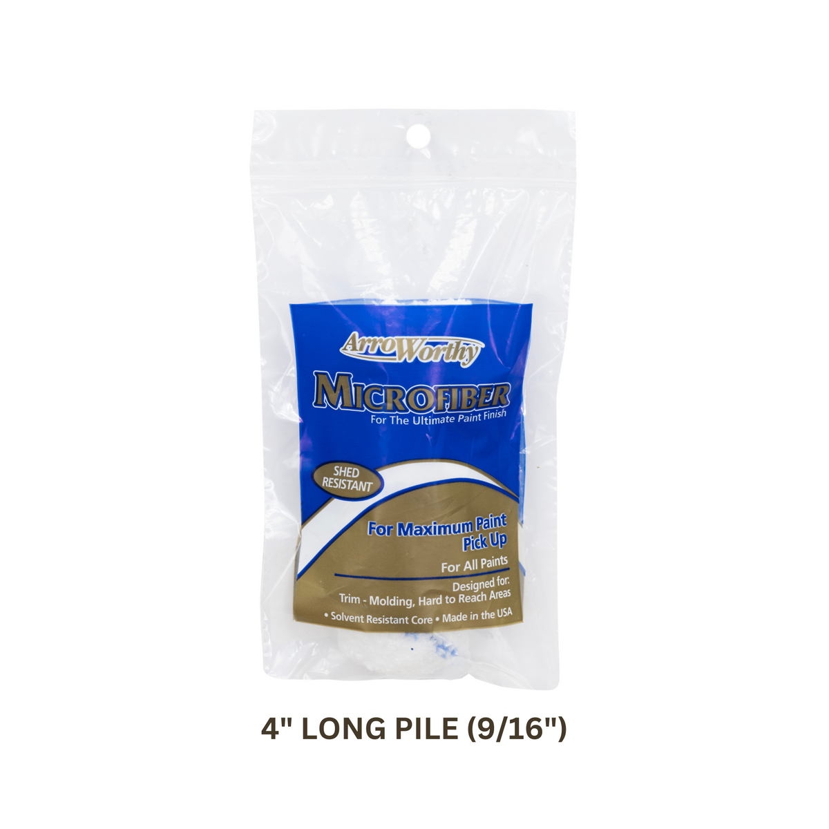 Arroworthy Microfibre Blue Stripe Jumbo Mini Rollers Long Pile 4" (2 Pack)