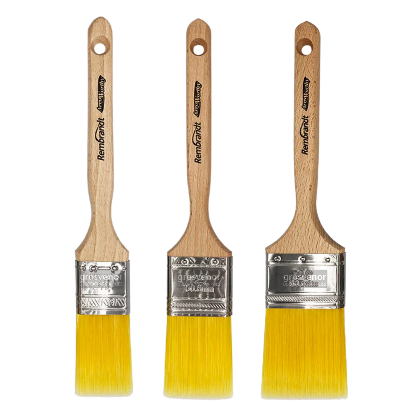 Arroworthy Rembrandt Long Handle Straight Brushes Box Set 3 Pack