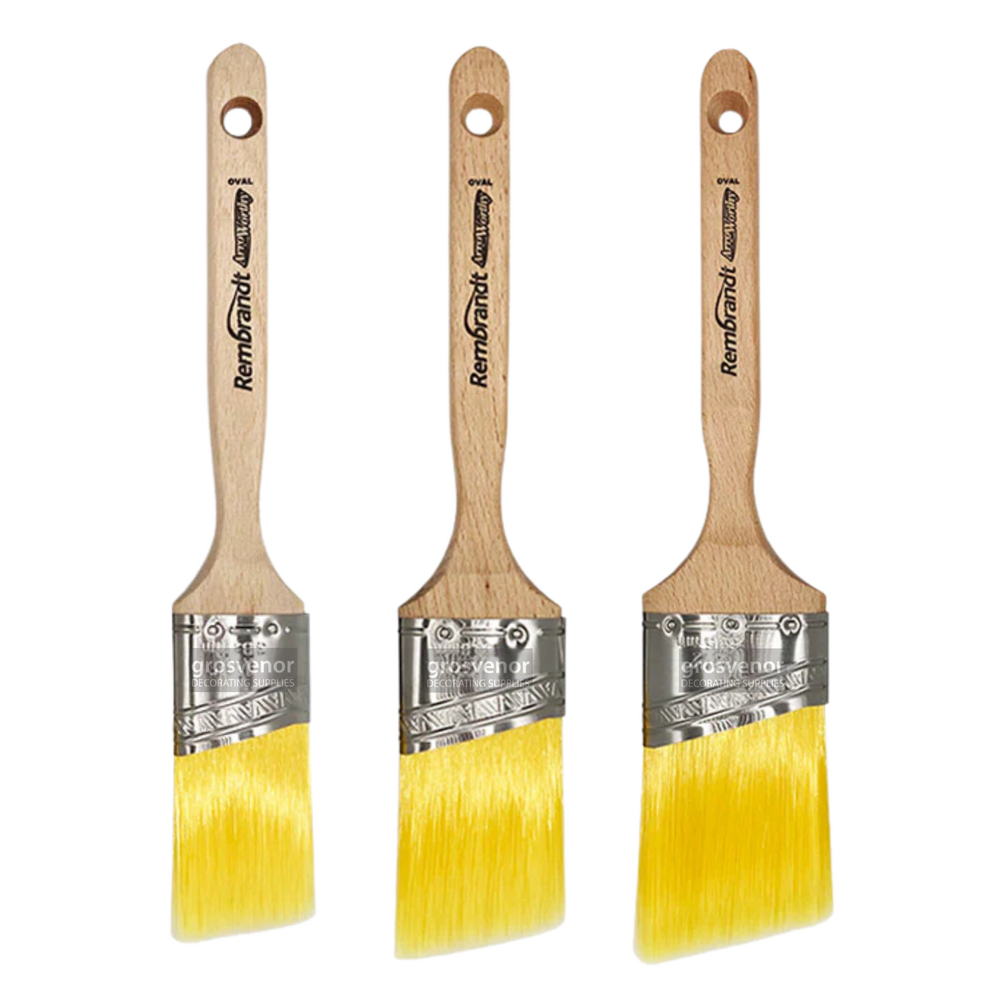 Arroworthy Rembrandt Oval Angled Sash Brushes Box Set 3 Pack