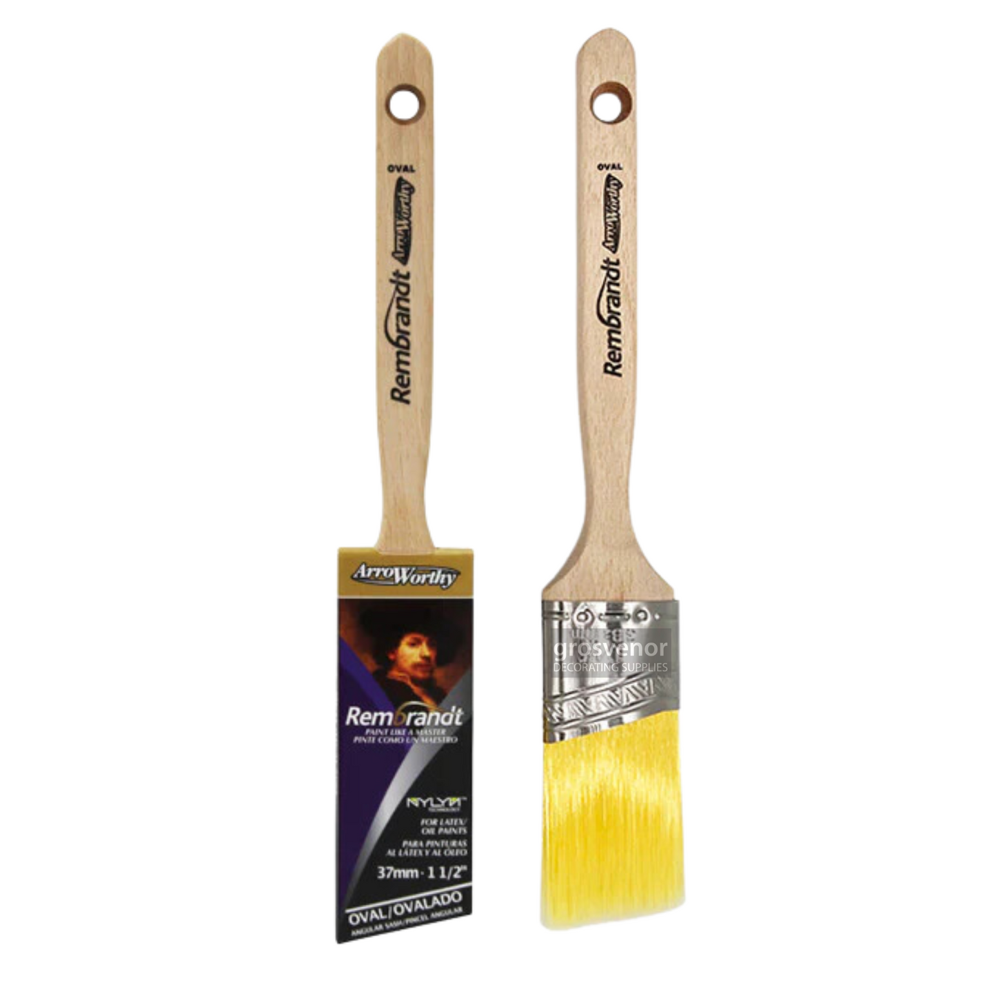 Arroworthy Rembrandt Oval Angled Sash Paint Brush 1.5"