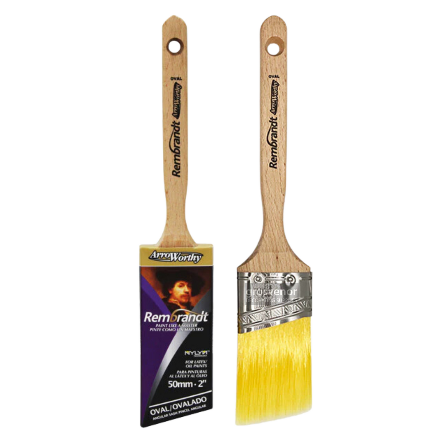 Arroworthy Rembrandt Oval Angled Sash Paint Brush 2"