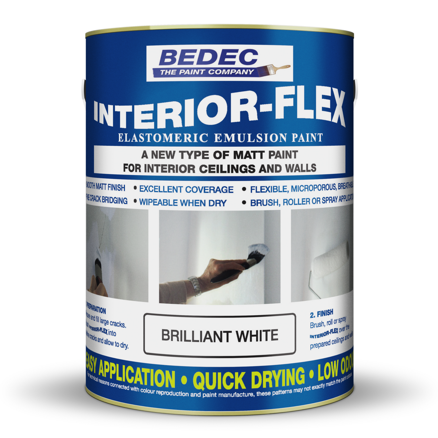 Bedec Interior Flex Wall and Ceiling Paint Brilliant White