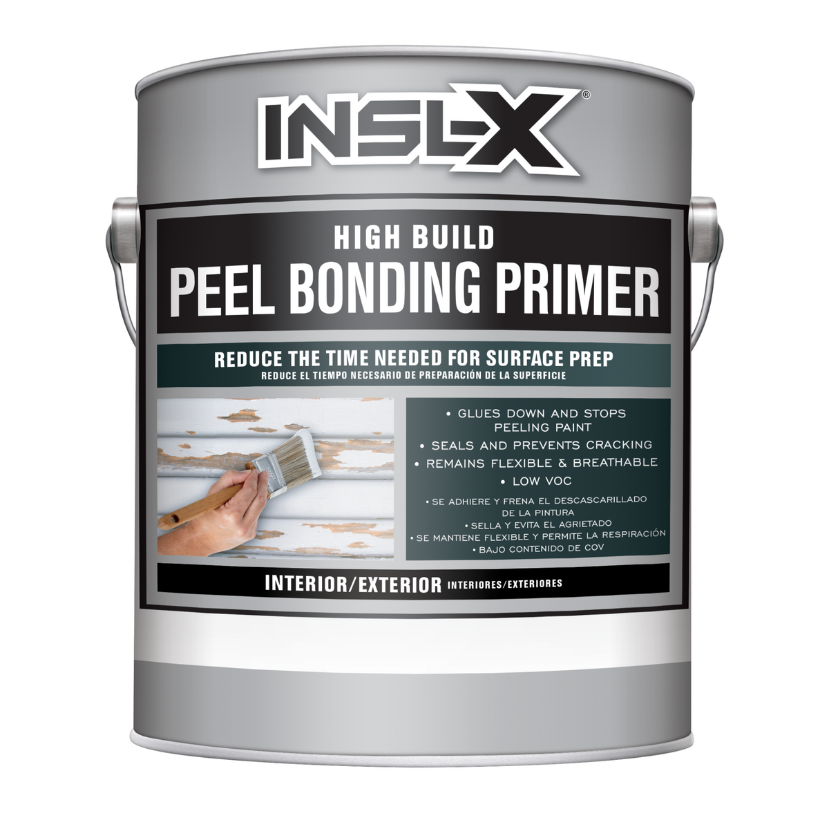 A gallon can of Benjamin Moore High Build Peel Bonding Primer