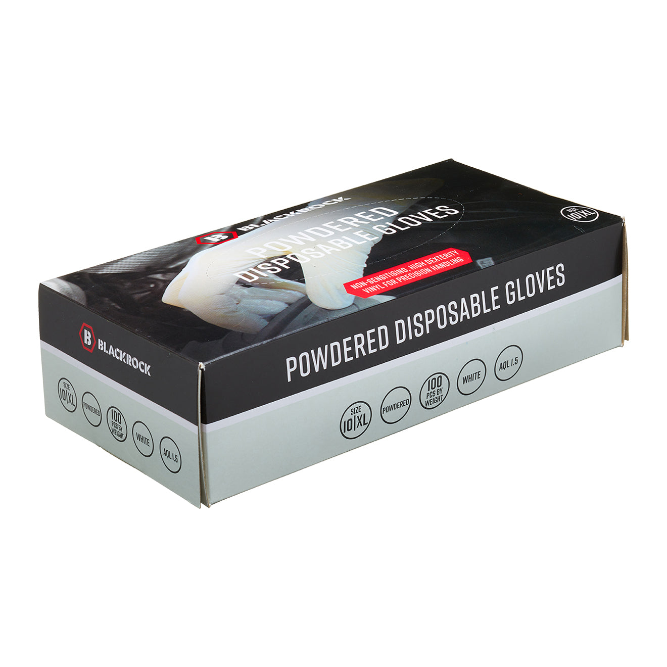 Blackrock Latex Free Powdered Disposable Gloves - 100 Pack