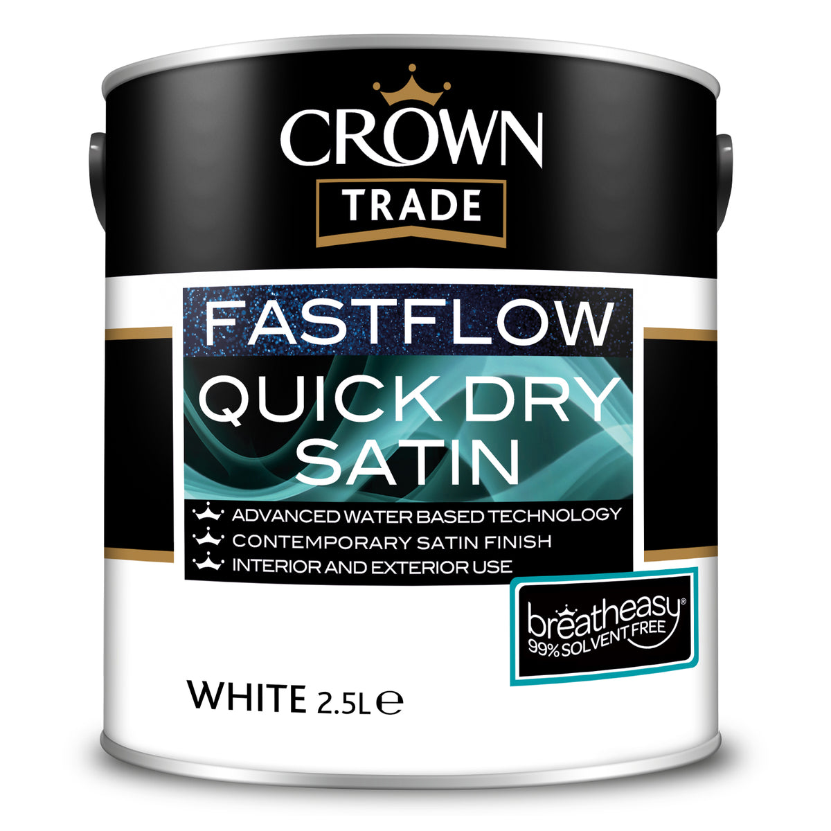 Crown Trade Fastflow Quick Dry Satin White
