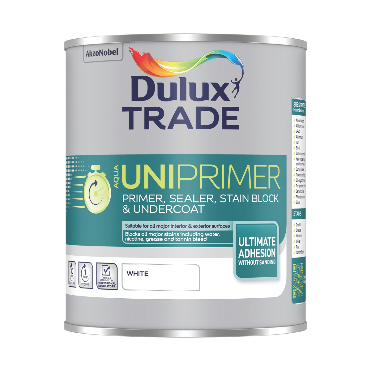 Dulux Trade Aqua Uniprimer, Sealer, Stain Block - White