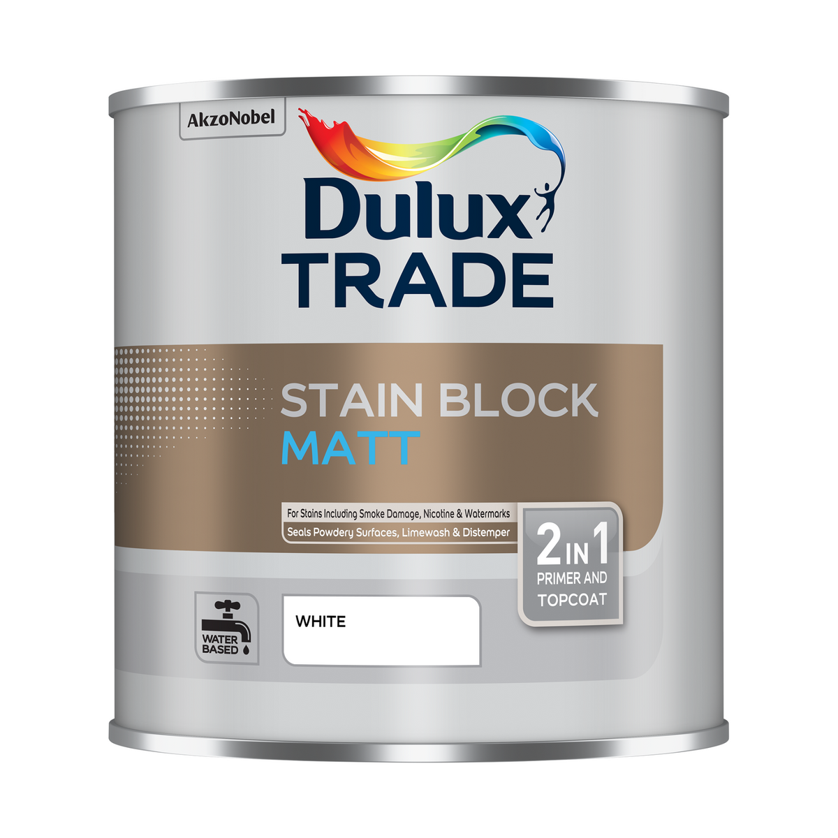 Dulux Trade Stain Block Matt 2-In-1 Primer and Topcoat White