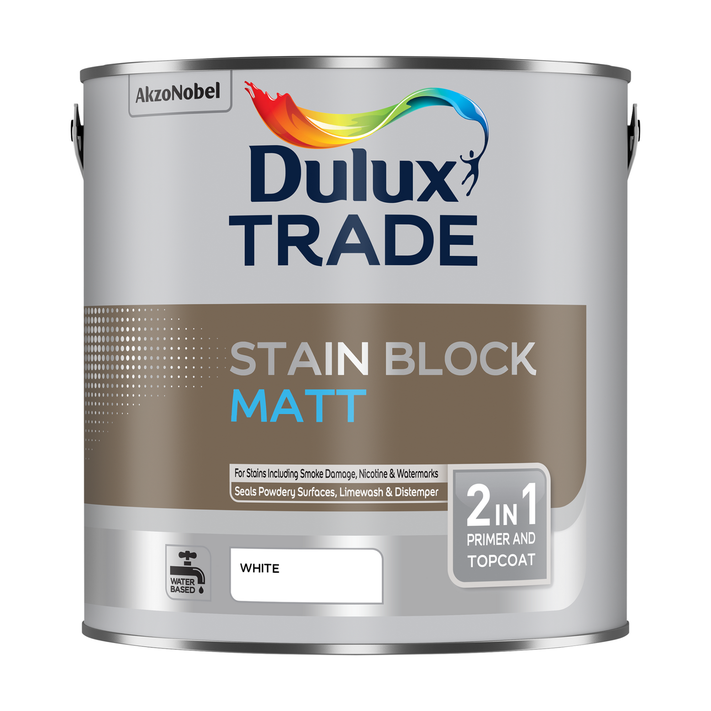 Dulux Trade Stain Block Matt 2-In-1 Primer and Topcoat White