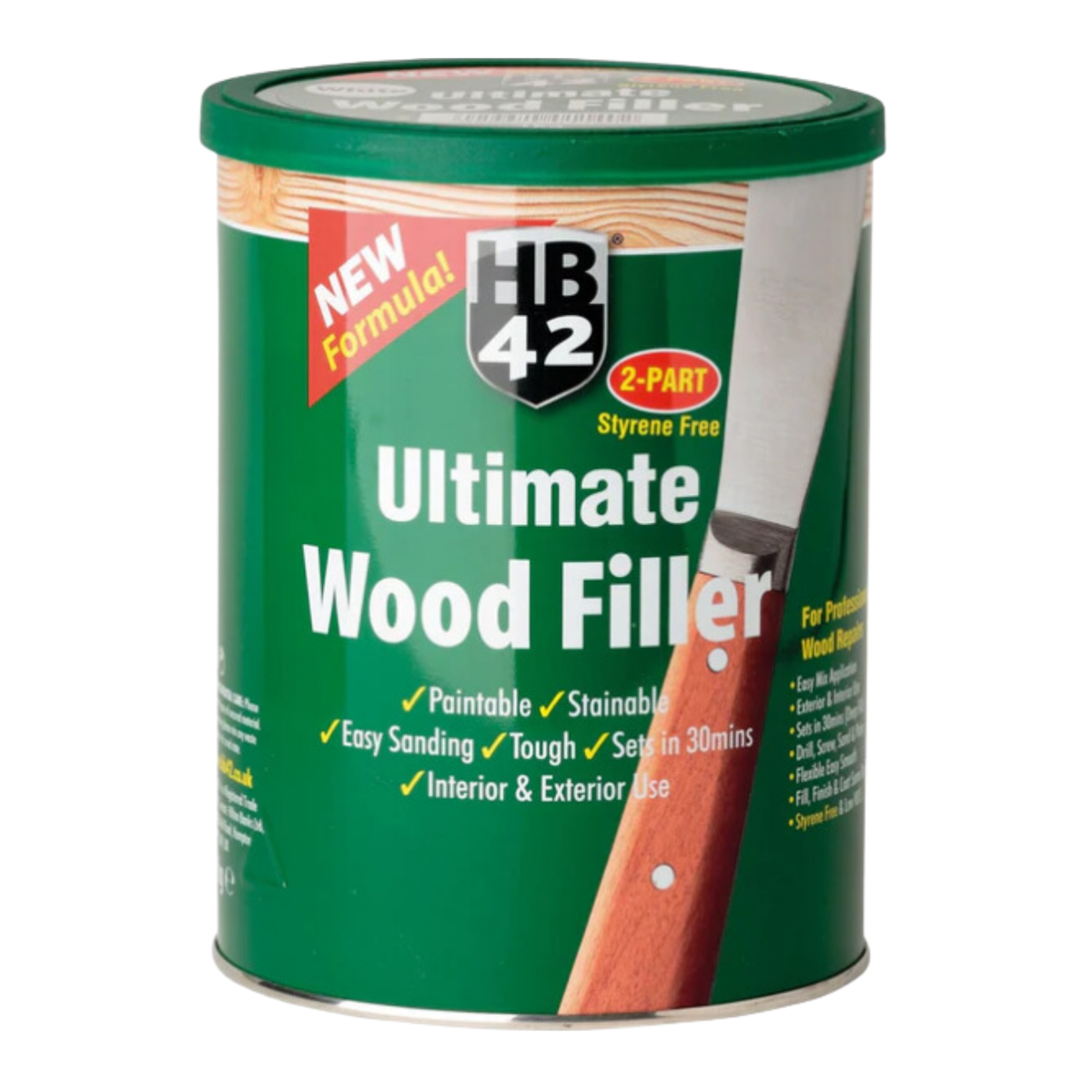 HB42 Ultimate 2 Part Wood Filler White (Styrene Free)