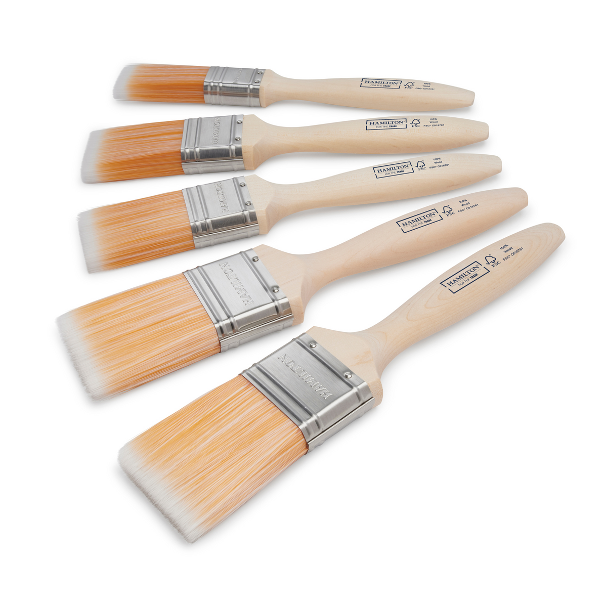 Hamilton For The Trade - Fine Tip Flat Brushes 5 Pack