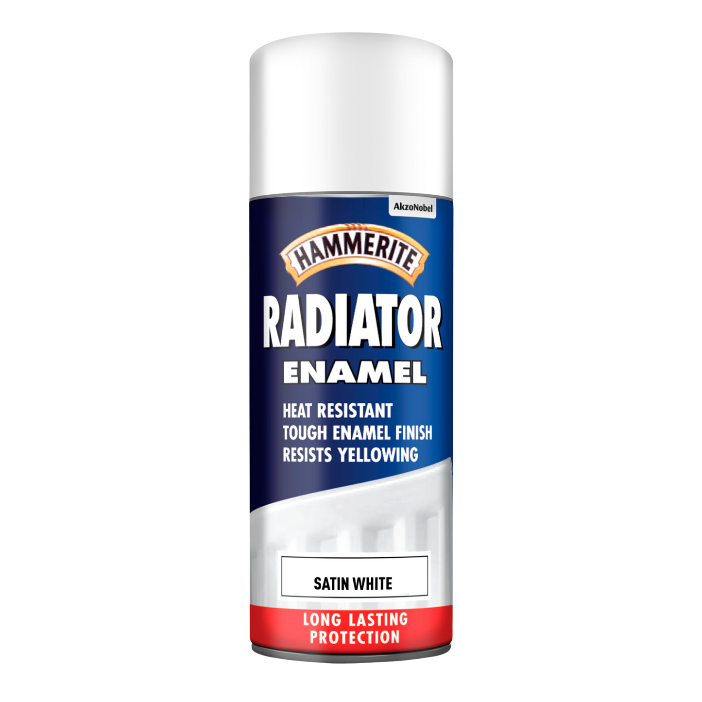 Hammerite Radiator Enamel Paint Aerosol Satin White 400ml