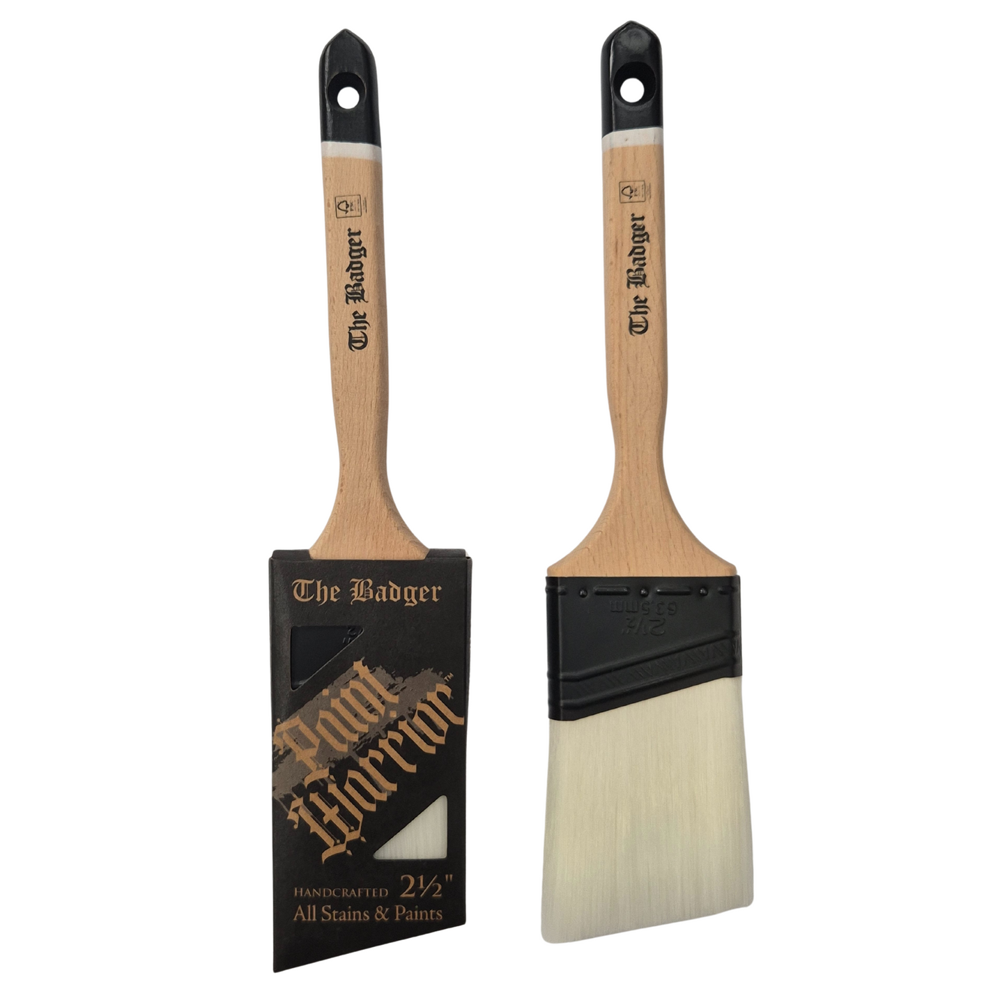 Paint Warrior Badger Long Handle Angle Sash Paint Brush 2.5"