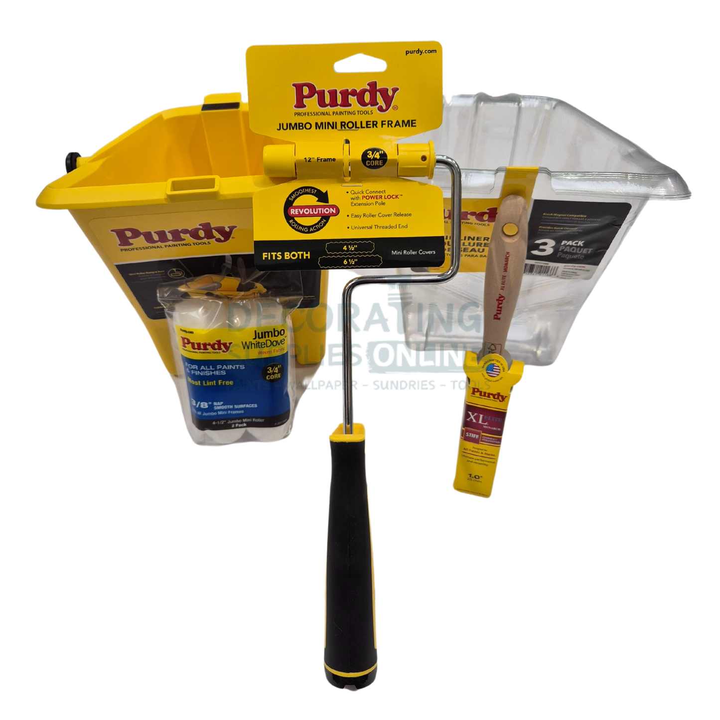 Purdy White Dove Jumbo Mini Roller & Pail Set - Bundle