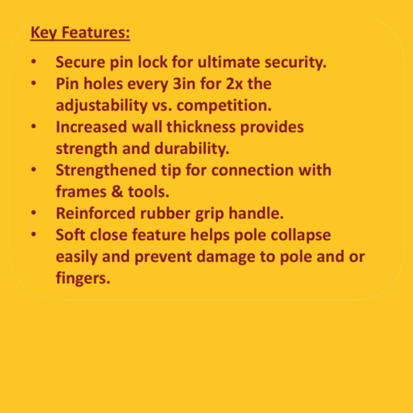 Purdy Pole Plus Secure Pin Lock Extension Pole (2 - 4 Foot)