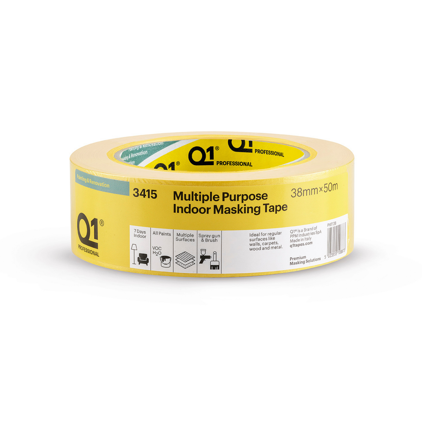 Q1 MULTI PURPOSE MASKING TAPE 1.5" (38MM X 50M) - BOX OF 24