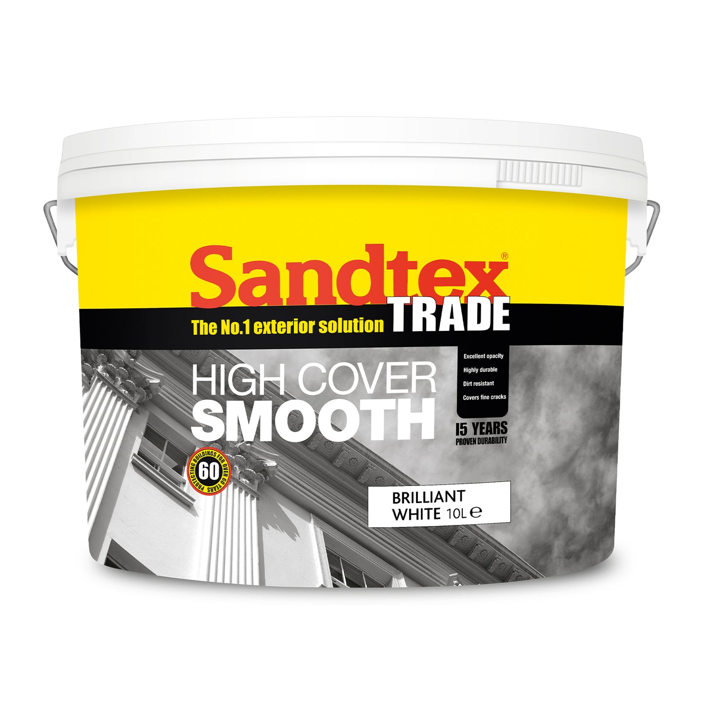 Sandtex Trade Highcover Smooth Masonry Paint Brilliant White