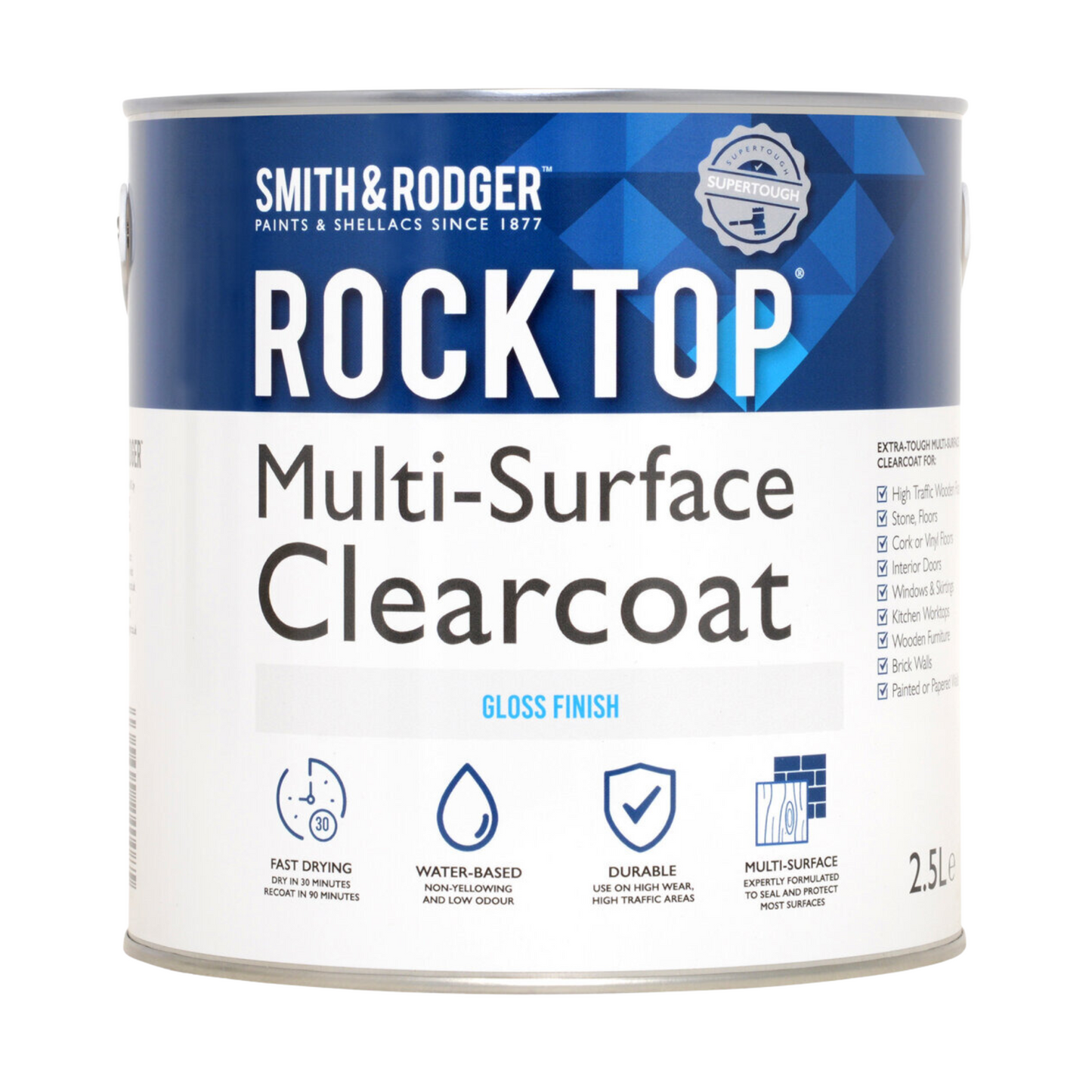 Smith & Rodger Rocktop Multi-Surface Varnish Clear Gloss