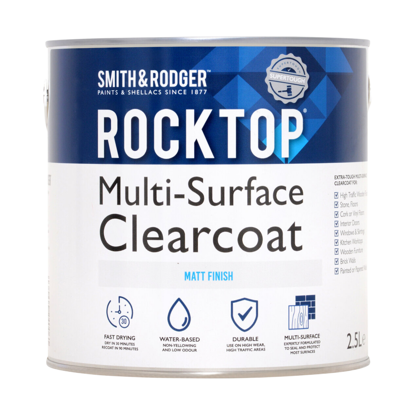 Smith & Rodger Rocktop Multi-Surface Varnish Clear Matt