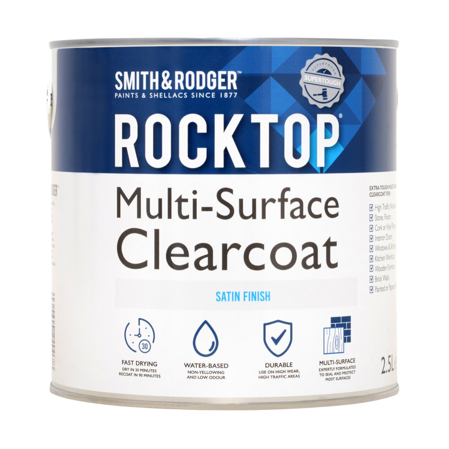 Smith & Rodger Rocktop Multi-Surface Varnish Clear Satin