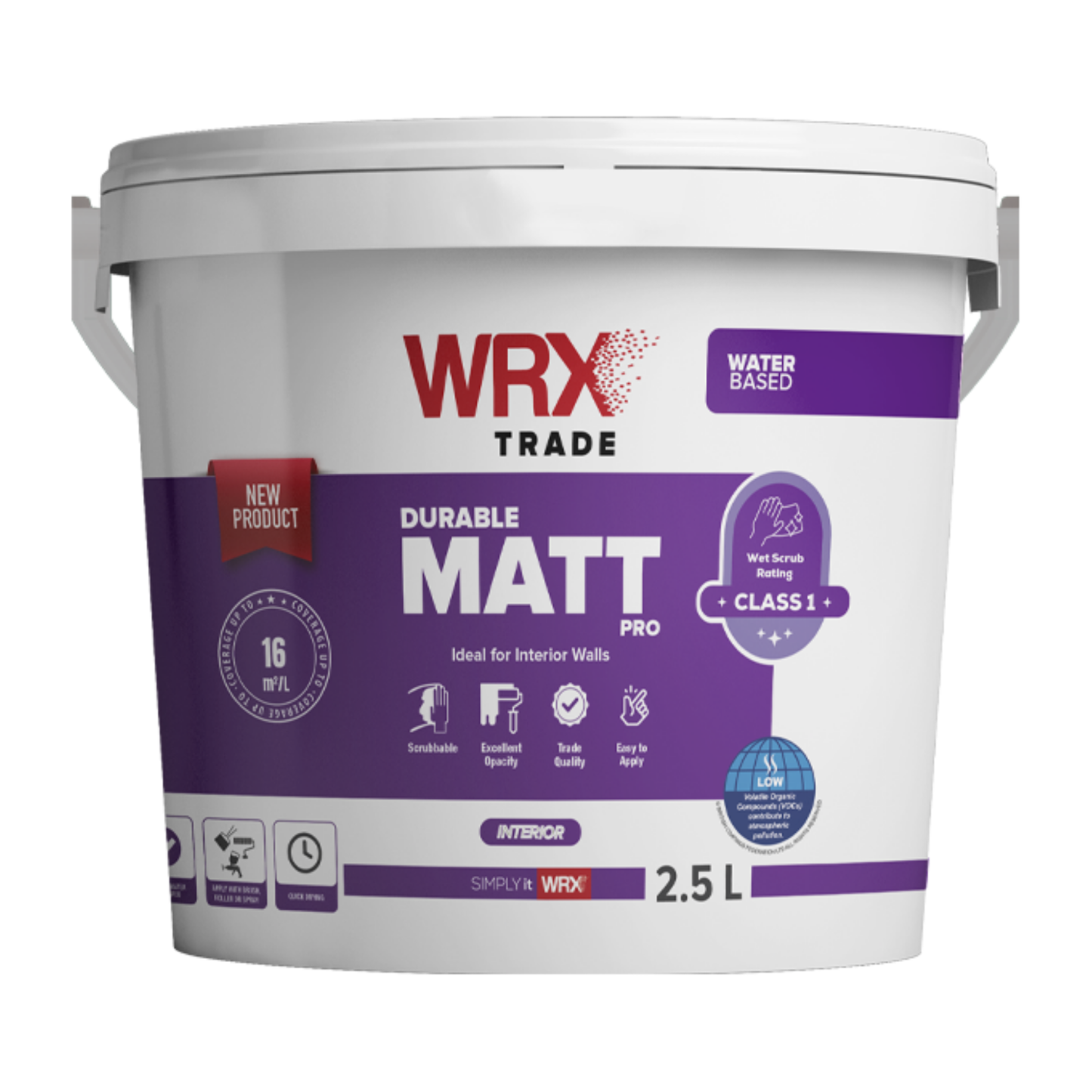 WRX Trade Durable Matt Emulsion Brilliant White 7.5L