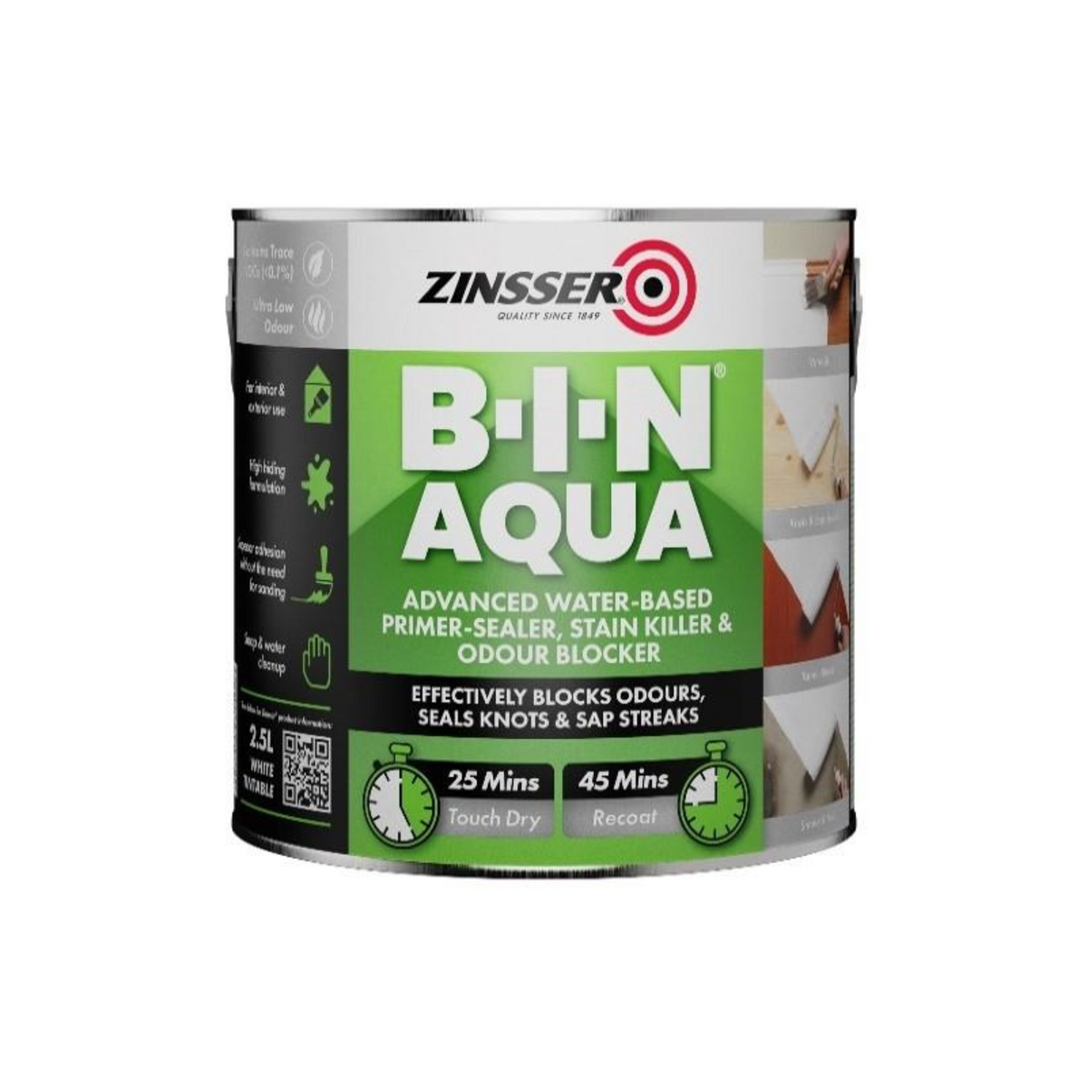 Zinsser BIN Aqua Water-Based Primer Sealer White