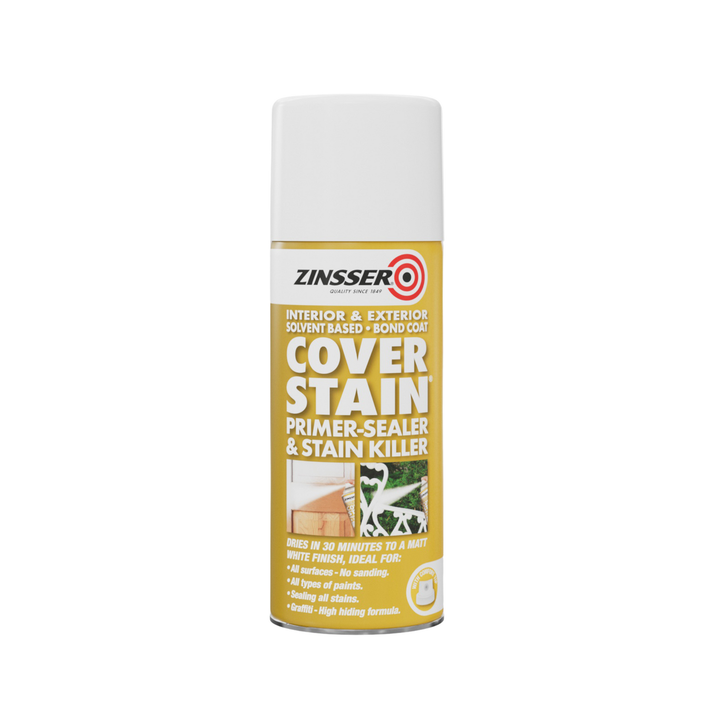 Zinsser Cover Stain Primer Sealer Aerosol 390ml White
