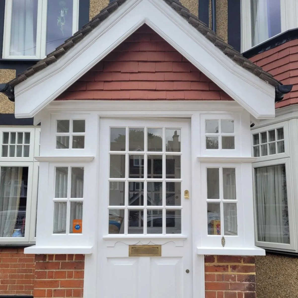 Front door and porch repaired using Timbabuild epoxy repair resin EHB60.