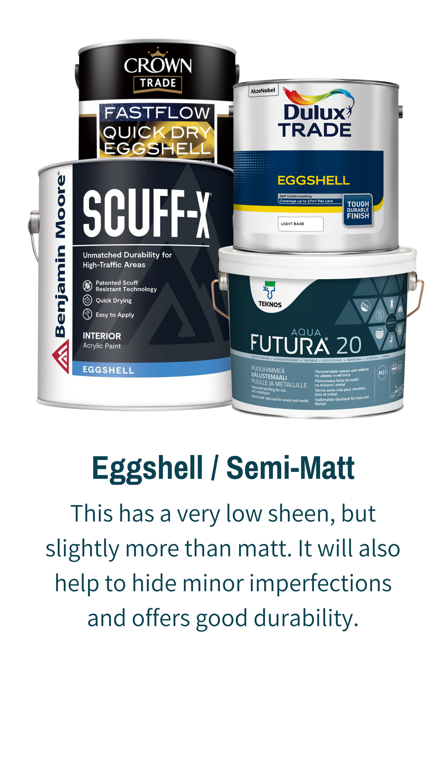 Eggshell / Semi-Matt Paints For Interior Woodwork / Trim