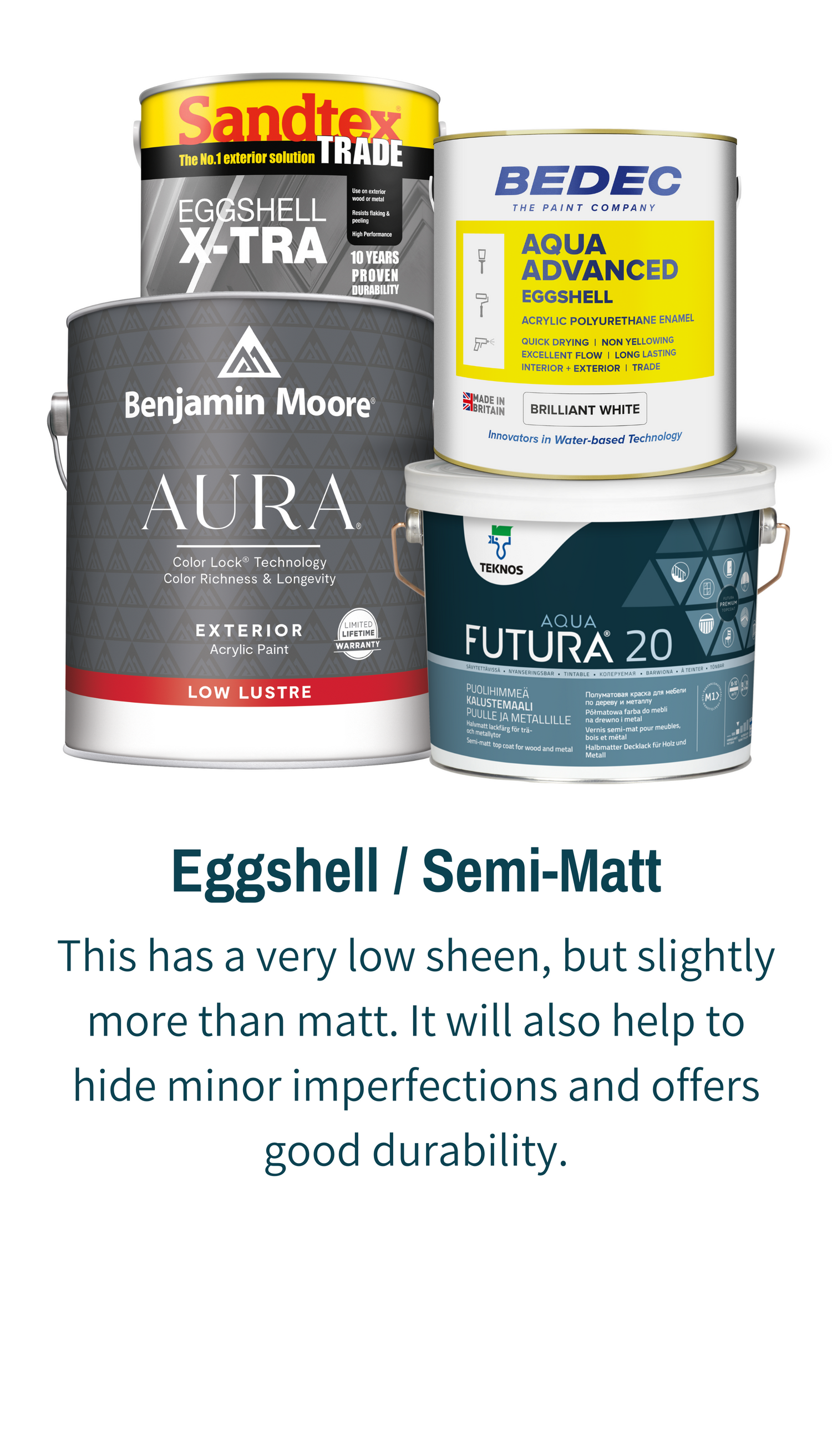 Eggshell / Semi-Matt Paints For Exterior Woodwork / Trim