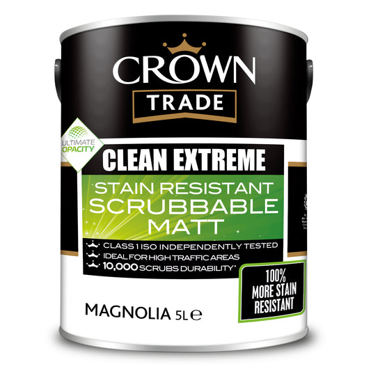 CROWN TRADE CLEAN EXTREME STAIN RESISTANT SCRUBBABLE MATT MAGNOLIA