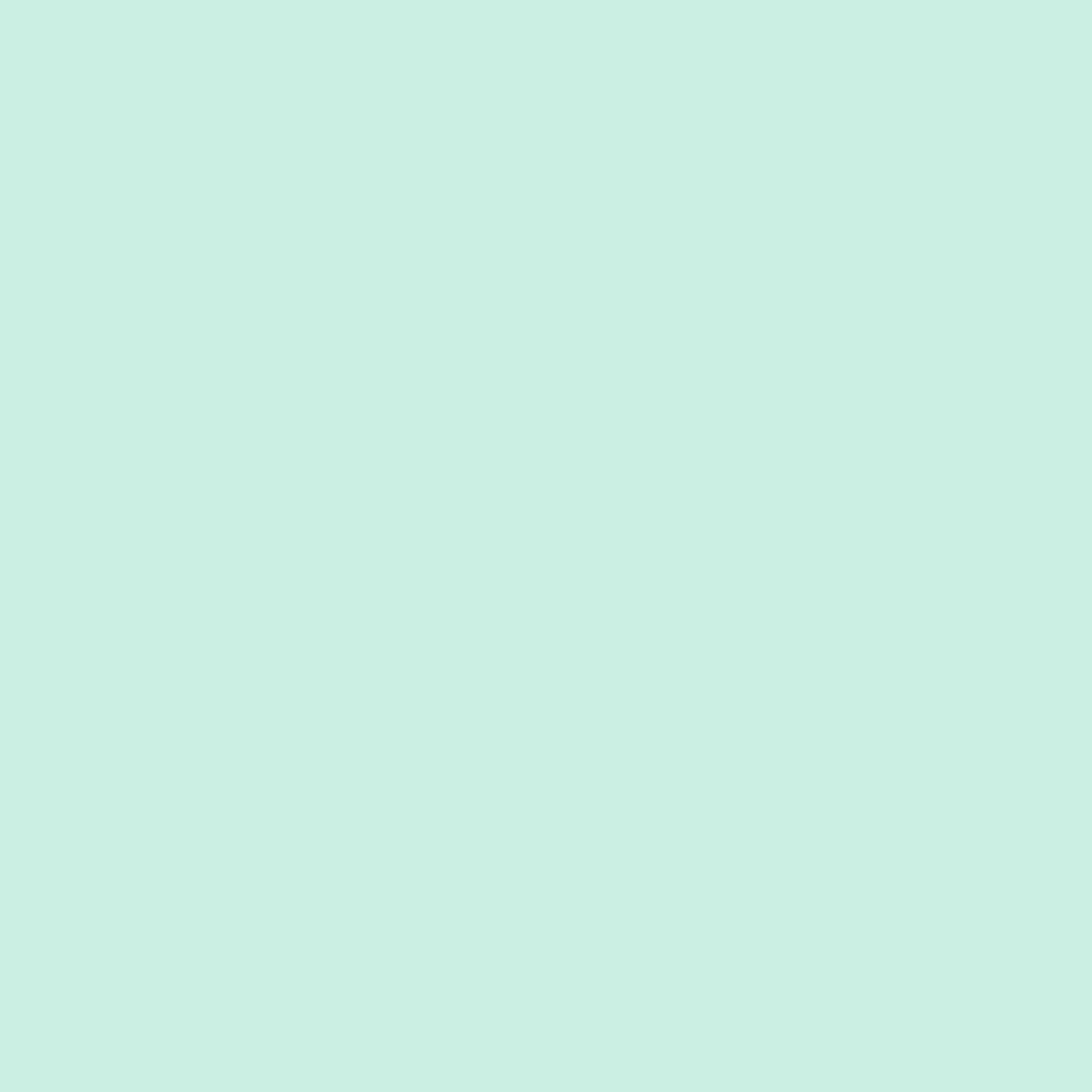 Solid light turquoise green colour swatch showing Benjamin Moore Spring Breeze 603 paint 