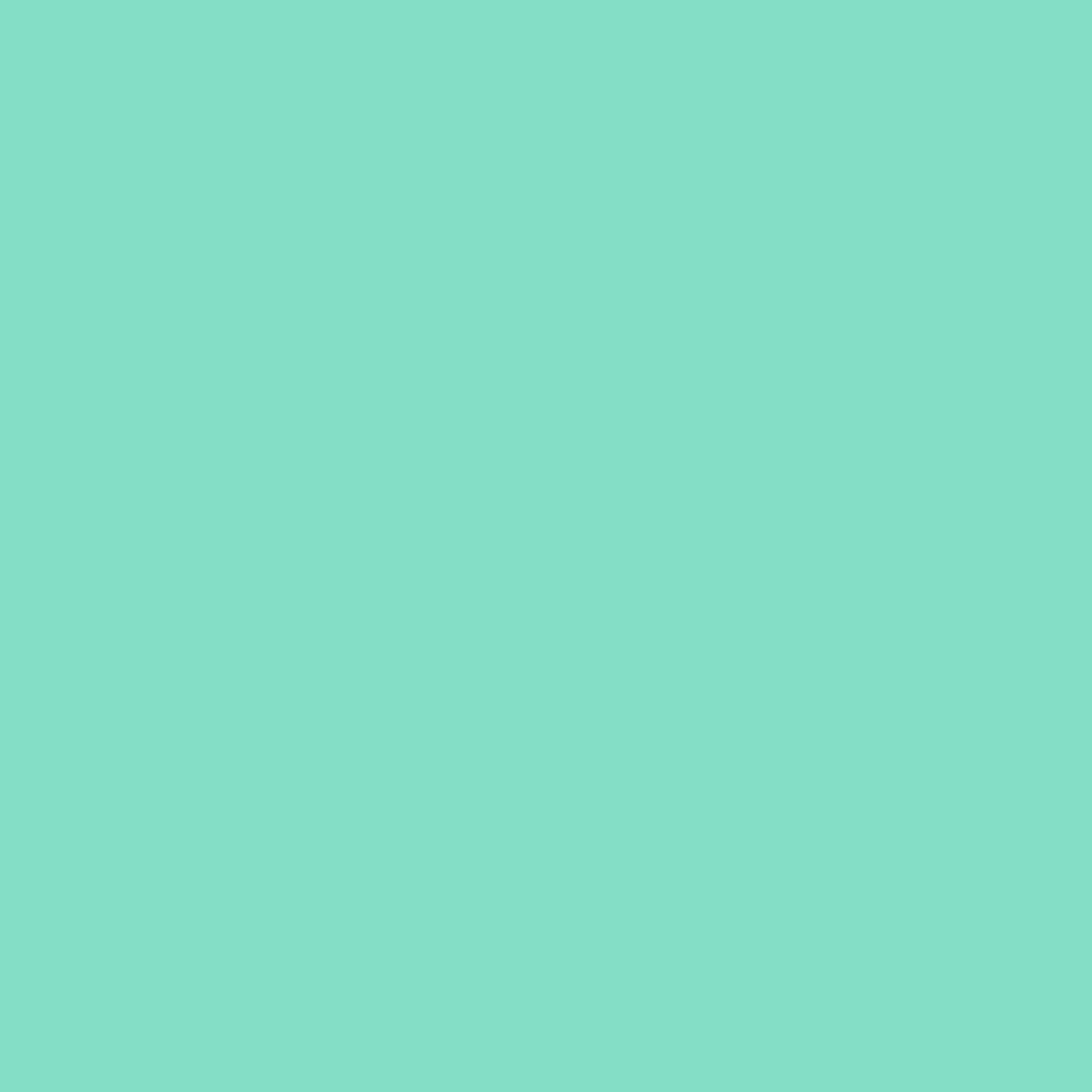 Solid mid tone turquoise green colour swatch showing Benjamin Moore Fresh Green 613 paint 