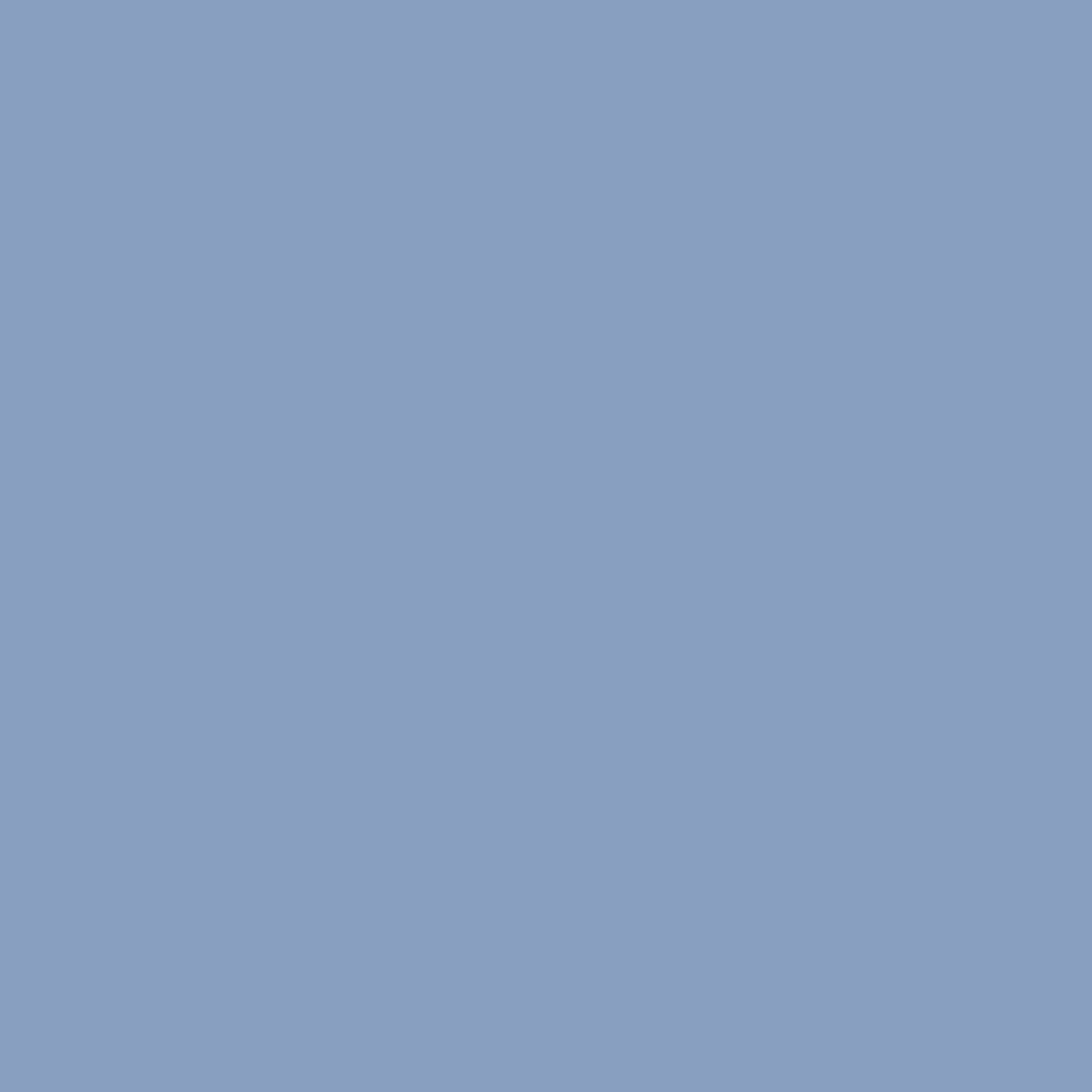 Solid mid tone blue colour swatch showing Benjamin Moore Steel Blue 823 paint colour