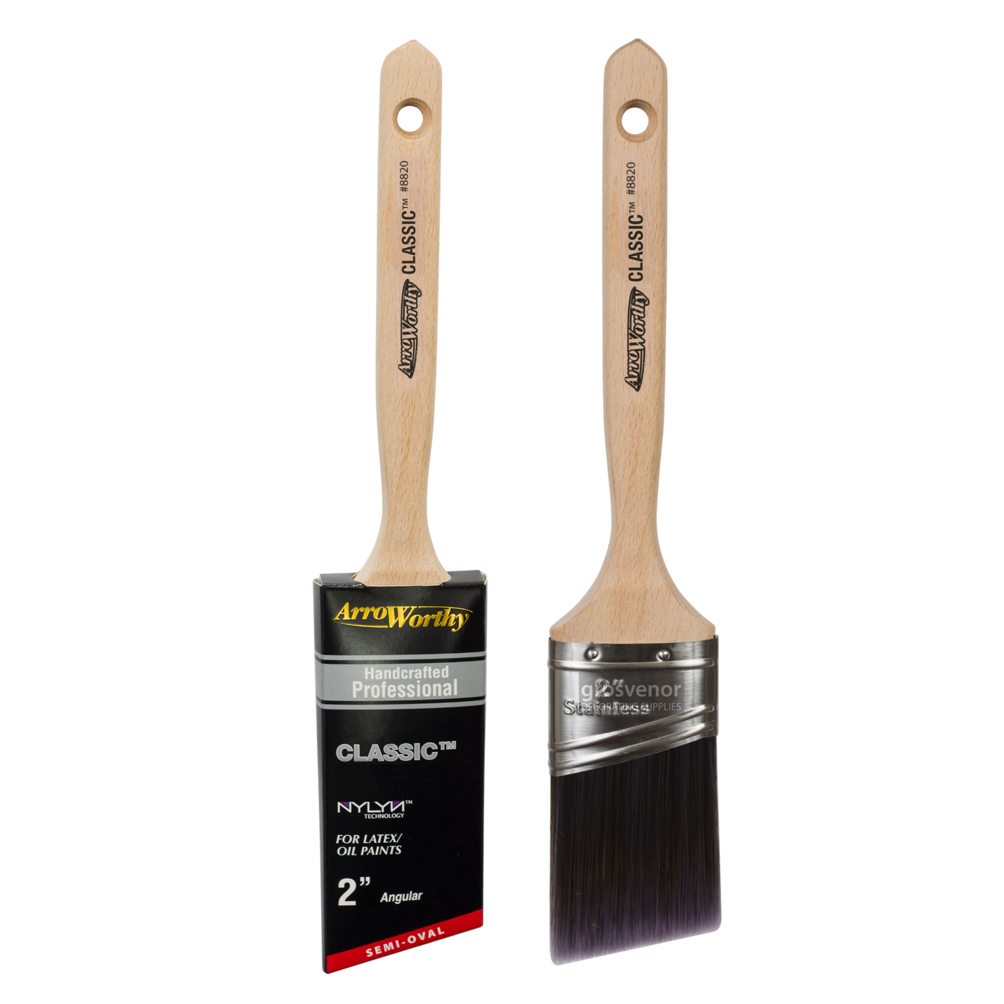 ARROWORTHY CLASSIC SEMI-OVAL ANGLED LONG HANDLE PAINT BRUSH 2"