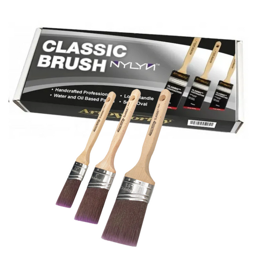 ARROWORTHY CLASSIC SEMI-OVAL ANGLED LONG HANDLE BRUSHES BOX SET 3 PACK