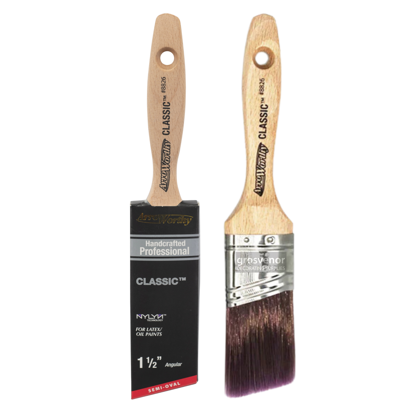 ARROWORTHY CLASSIC SEMI-OVAL ANGLED BEAVERTAIL PAINT BRUSH 1.5"