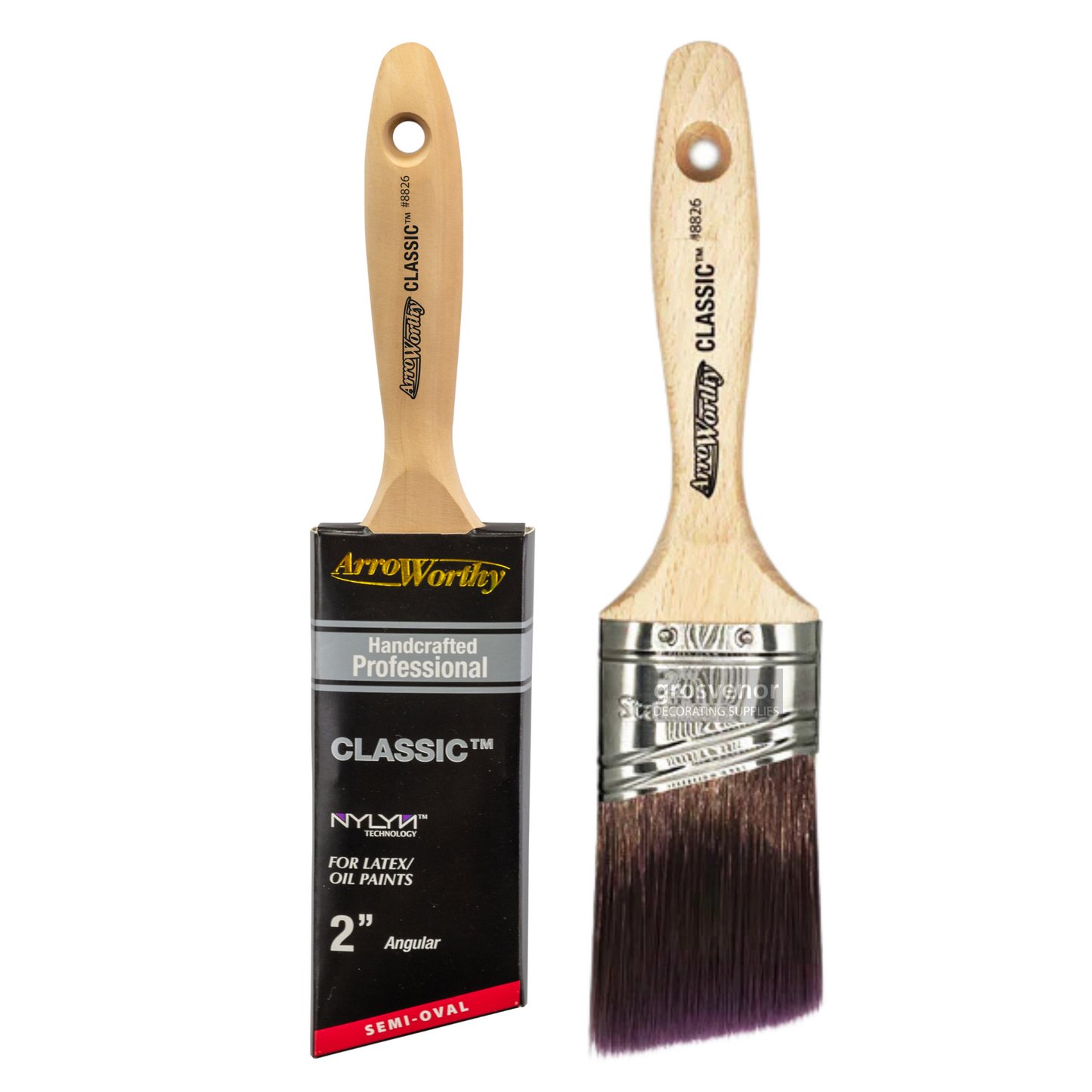 ARROWORTHY CLASSIC SEMI-OVAL ANGLED BEAVERTAIL PAINT BRUSH 2"