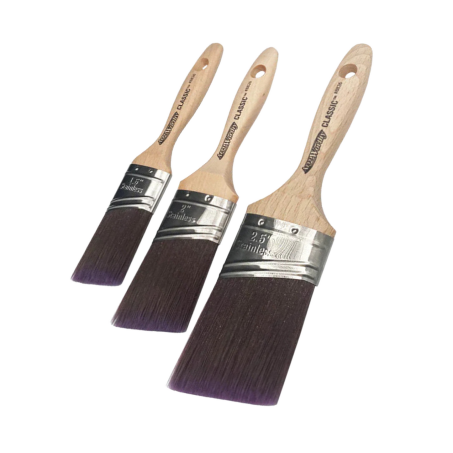 ARROWORTHY CLASSIC SEMI-OVAL ANGLED BEAVERTAIL BRUSHES BOX SET 3 PACK