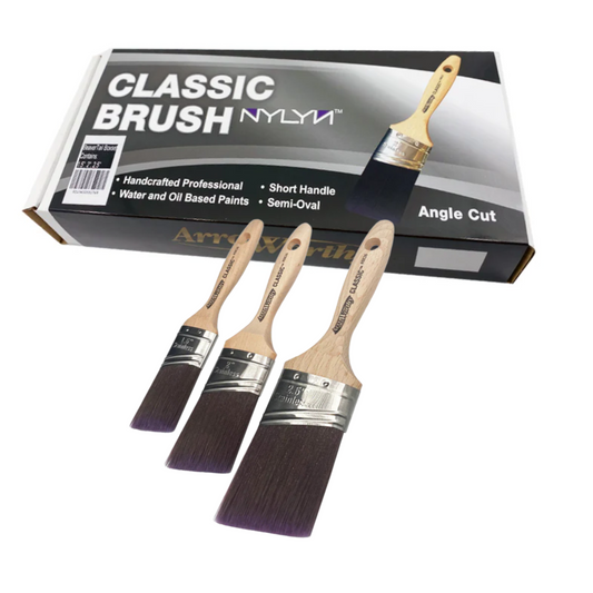 ARROWORTHY CLASSIC SEMI-OVAL ANGLED BEAVERTAIL BRUSHES BOX SET 3 PACK