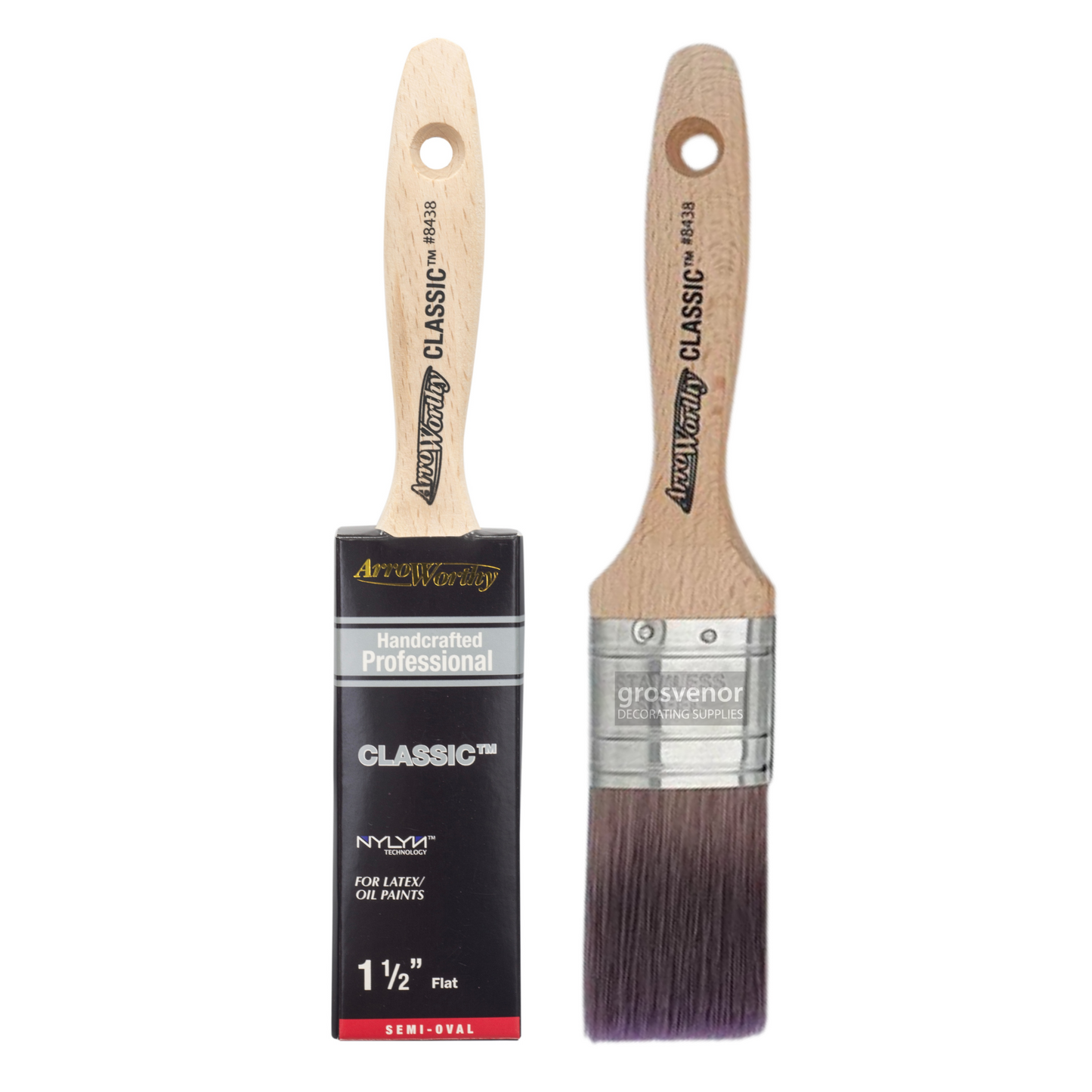 ARROWORTHY CLASSIC SEMI-OVAL STRAIGHT BEAVERTAIL PAINT BRUSH 1.5"